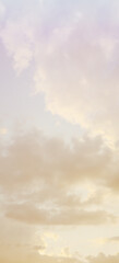Obraz premium Fantastic pastel-colored sky with gradient. Beautiful fluffy clouds in the sky.