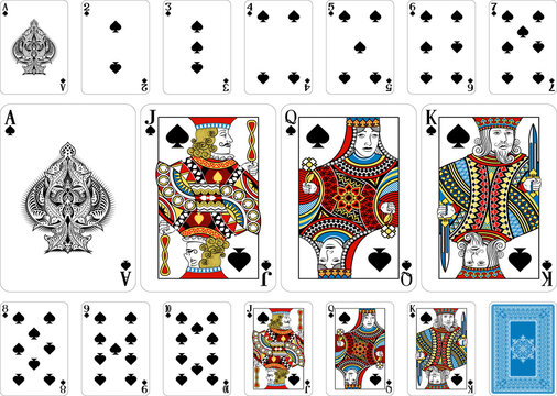 Poker size Spade playing cards plus reverse