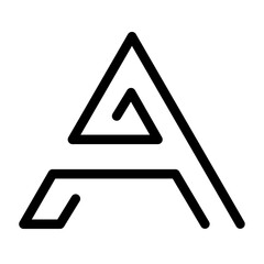 Letter A abstract logo. Flat capital letter A, abstract logo icon, PNG image with transparent background.