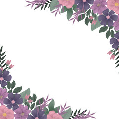 Fototapeta na wymiar Beautiful wreath flower with frame for wedding invitation