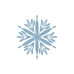  Beautiful snowflake on white background. Vector illustration