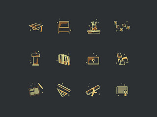 Education. Teaching. Icons in vector graphics.