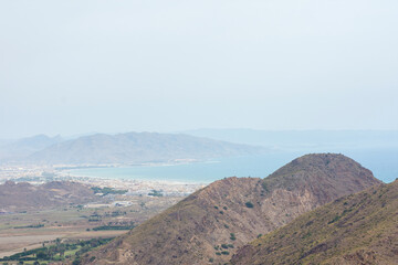 Fototapeta na wymiar Coastline view from the mountains in Mojacar