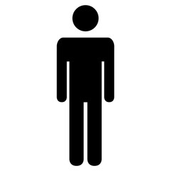 Fototapeta na wymiar Icon Mann in schwarz als Symbol für männlichen Nutzer, WC für Herren oder Person