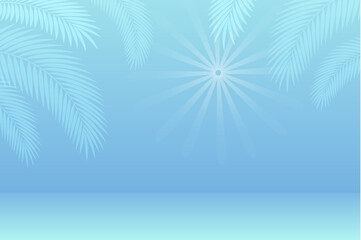Fototapeta na wymiar Summer tropical blank background for your design. Vector drawing, banner, flyer. 