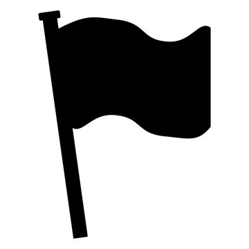 Icon Fahne in schwarz als Symbol für Fans oder Zielflagge