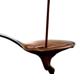 spoon of chocolate with splashes