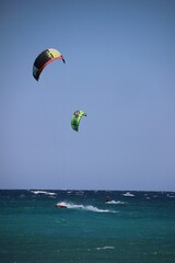 Italy, Salento: Kitesurf in the Otranto's sea.