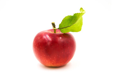 Ripe organic apple isolated on white background.