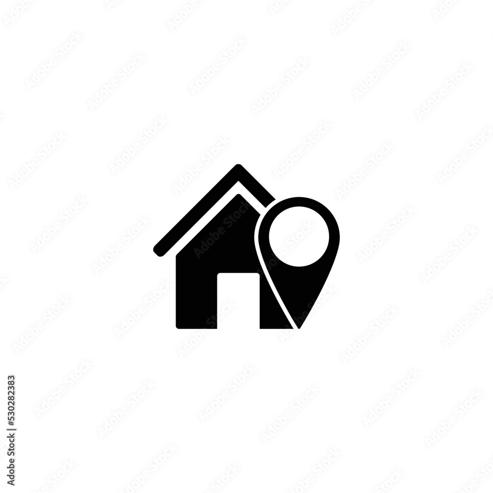 Poster house point icon vector, home and map pointer