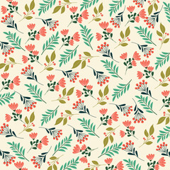 Hand-drawn floral pattern. Flower background