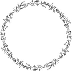 Floral Hand drawn Wreaths vector