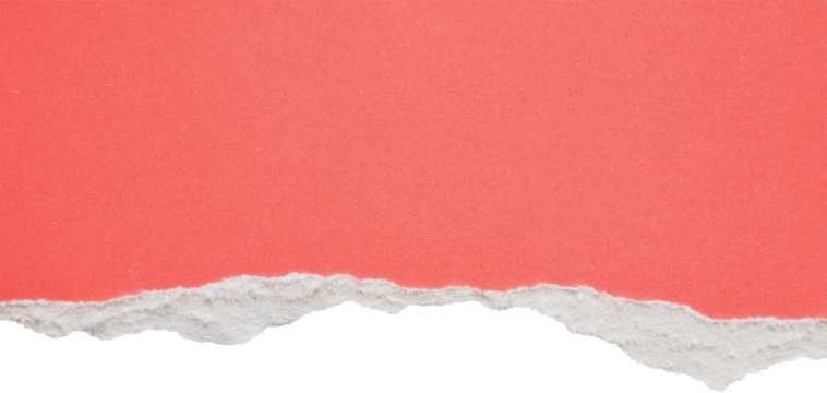 pink ripped paper torn edges strips isolated on white background