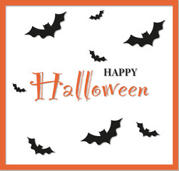 halloween banners with bats in orange frame