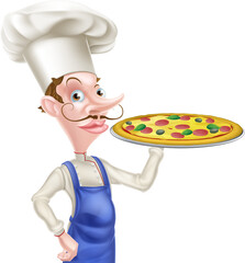 Cartoon Pizza Chef