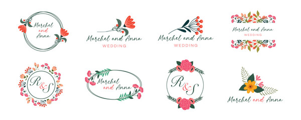 Fototapeta na wymiar Element floral background. Collection floral vector design for wedding or invitation