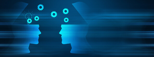 Concept of brainstorming, sharing knowledge of each other