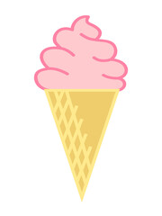 Ice cream illustration, colorful flat simple ice cream icon illustration.