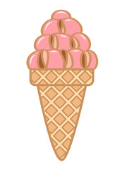 Ice cream illustration, colorful flat simple ice cream icon illustration.