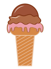 Ice cream illustration, colorful flat simple ice cream icon illustration.