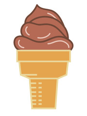 Ice cream illustration, colorful flat simple ice cream icon illustration.