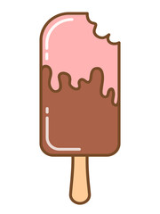 Ice cream illustration, colorful flat simple ice cream icon illustration.