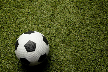 Composition of football over sports stadium and copy space