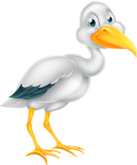 Fototapeta premium Stork Bird Cartoon