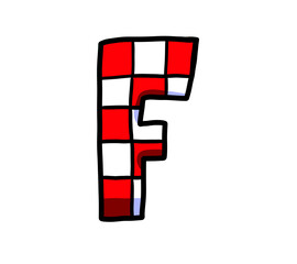 Stylized Cartoon Croatian Themed Letter F