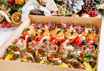 Christmas appetizers in the box