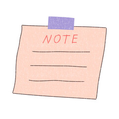 Cute handdrawn memo template. Notes sticker for diary or office.