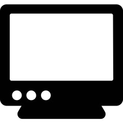 Monitor Glyph Vector Icon