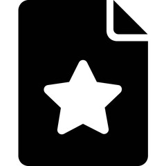 Favorite File Glyph Vector Icon