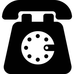 Retro Phone Glyph Vector Icon