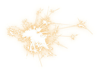 Sparkler bengal fire effect as isolated PNG element on transparent background