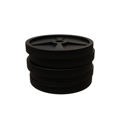 3D rendering illustration of a gym equipment plate and bar