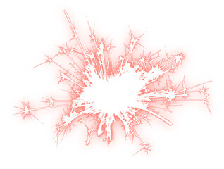 Sparkler bengal fire effect as isolated PNG element on transparent background