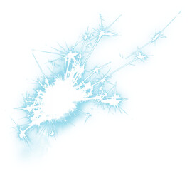 Sparkler bengal fire effect as isolated PNG element on transparent background