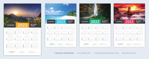 1_Page Business Wall Calendar 2023 Template