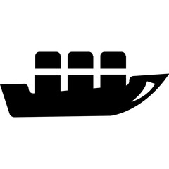 Steamboat Glyph Vector Icon