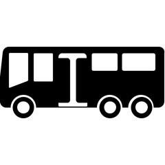 Bus Glyph Vector Icon