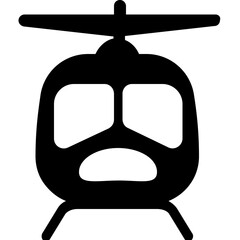Helicopter Glyph Vector Icon