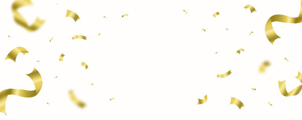 Realistic golden confetti background