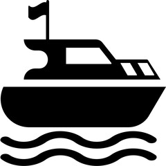 Ship Glyph Vector Icon