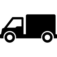 Logistic Truck Glyph Vector Icon