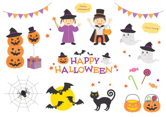 Fototapeta premium ハロウィン_イラスト_セット 
