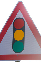 Traffic light sign isolated on clear transparent background.