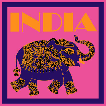 India Elephant Illustration