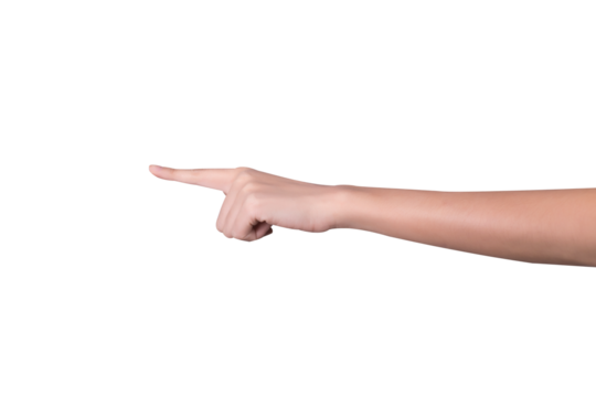 pointer hand, female hand shows with fingers number one