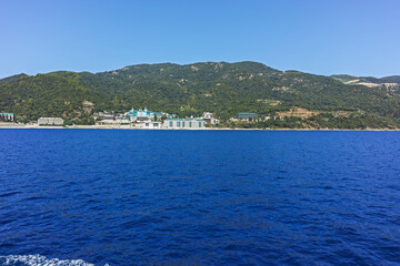 Fototapeta premium Mount Athos at Monastic State of the Holy Mountain, Greece